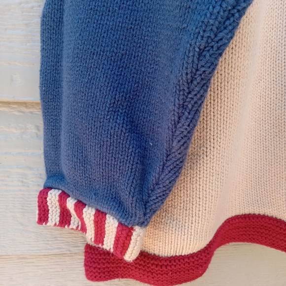 Vintage Sweater America USA Storybook Knits Star Button Up Red White Blue 2X - Picture 9 of 10